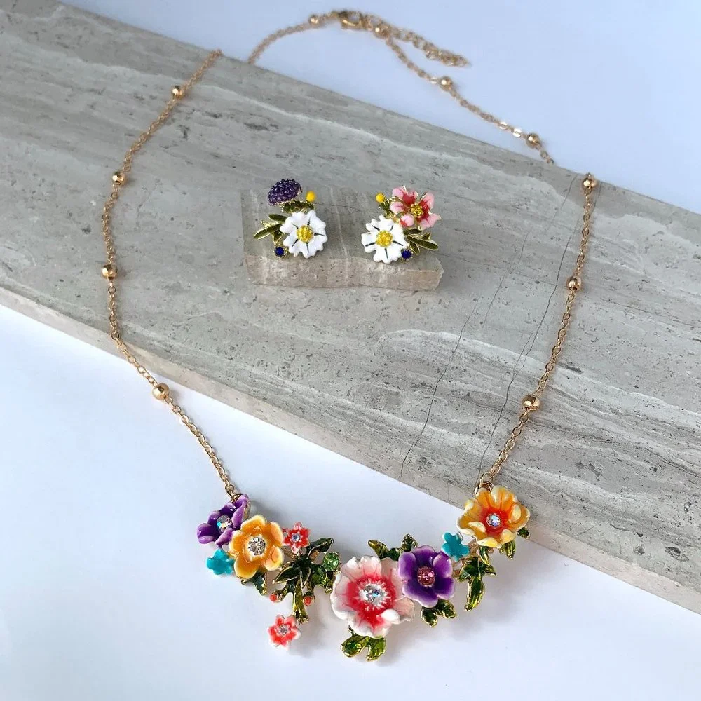 NEW~ Anthropologie Ornamental Floral Earrings - Picture 6 of 10